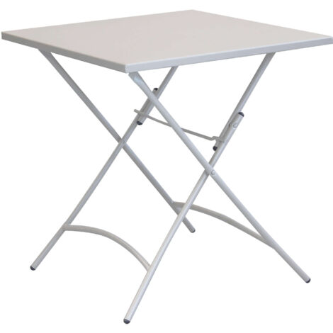 Quadratische Tabelle 70x70 cm Schließbarer Outdoor für Balken und Pubs mit Struktur und Oberseite in Bistrotstahl - Tan