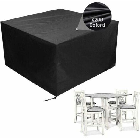 Quadratische Tischabdeckung, wasserdichte Abdeckung für Gartenmöbel, Sofabezüge für Tisch und Stühle, UV- und winddichte Möbelschutzabdeckung (ca