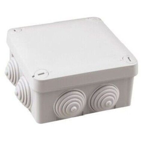 Quadratische wasserdichte IP55-Box 105 x 105 x 40 mm mit Schraubdeckel aus grauem Thermoplast GSC 0301313