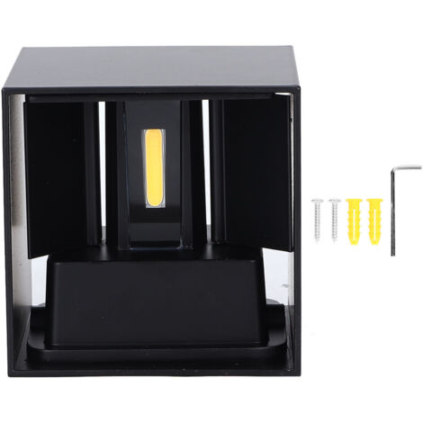 Quadratische, wasserdichte LED-Außenleuchte, Aluminium, 6 W, Schwarz, dimmbar 3000–3200 K, 85–265 V