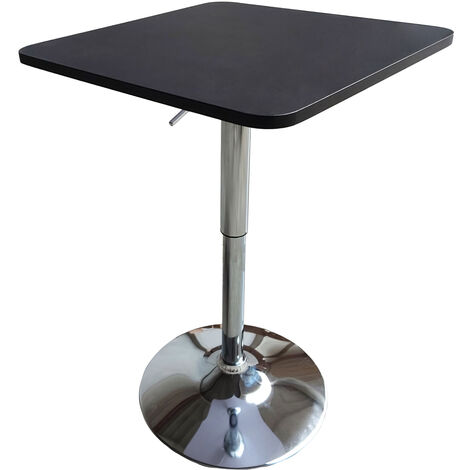 Quadratischer Bartisch in Schwarz und Chrom LUKE