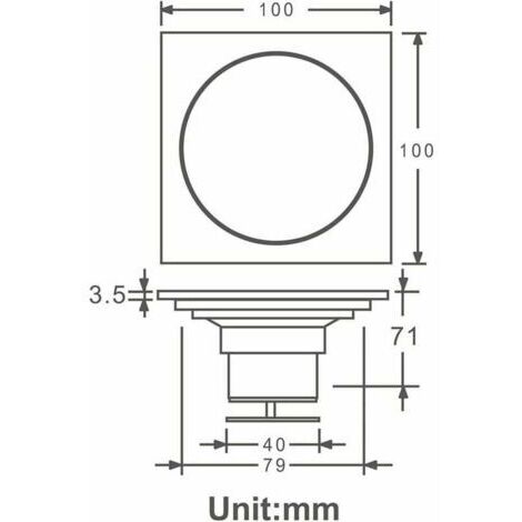 Quadratischer Duschablauf aus Messing, geruchsdicht, Duschrost für Badezimmer, großzügige Abmessungen von 10 x 10 cm, ideal für Badezimmeraccessoires, Küche, Balkon, Garage, Keller und mehr.