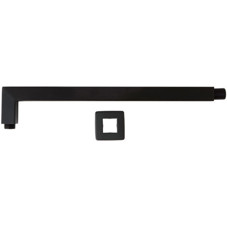 Quadratischer Duscharm mit mattschwarfer Kopfbrause