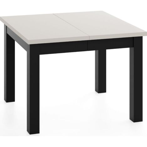 Quadratischer Esstisch Ausziehbar 90 bis 290 cm – Verlängerbar, für 4-14 Personen mit Schwarzen Holzbeinen – Esszimmertisch in Kaschmir