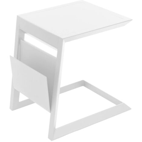 Quadratischer Garten-Beistelltisch Allure Weiß - 55 x 45 x 55 cm