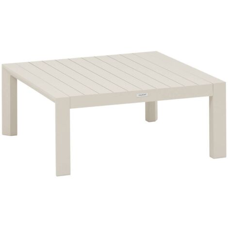 Quadratischer Garten-Beistelltisch ÉVASION Lehmfarben - 89 × 89 cm - epoxidbeschichtetes Aluminium