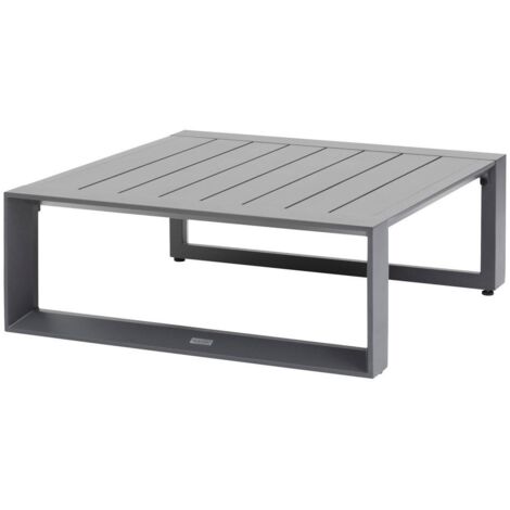 Quadratischer Garten-Couchtisch Allure Graphit 79 x 79 x 30cm aus Aluminium - Hespéride
