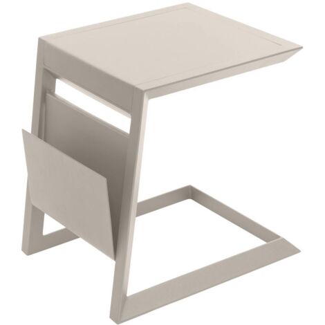 Quadratischer Gartenbeistelltisch Allure Lehm 55 x 45 x 55cm aus Aluminium  - Hespéride
