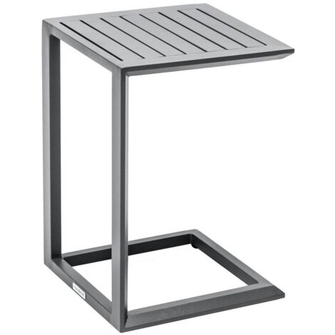Quadratischer Gartenbeistelltisch Évasion in Graphitgrau - 38 × 38 cm