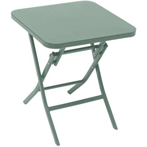 Quadratischer Gartenbeistelltisch Greensboro Olivgrün - 40 × 40 cm