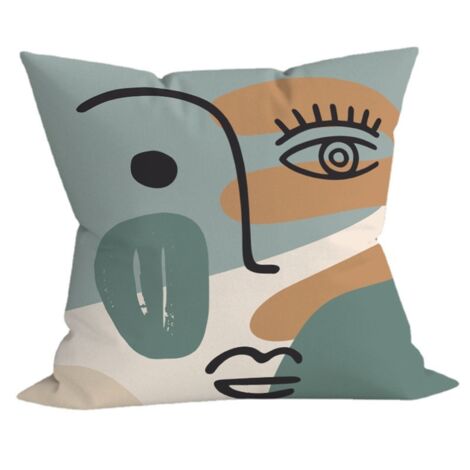 Quadratischer Kissenbezug 45x45cm mit kunstvollem Muster, moderne Dekoration für Sofa, Bett oder Sessel.