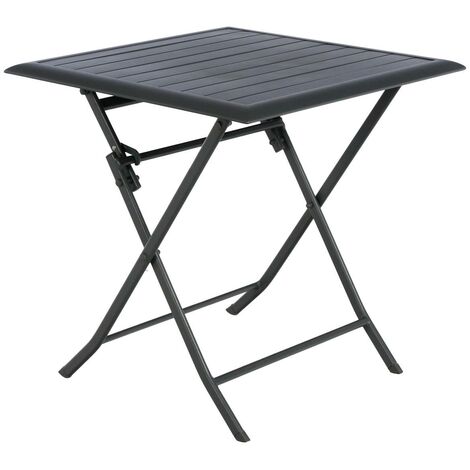 Quadratischer klappbarer Gartentisch Azua in Graphitgrau - 2 Plätze