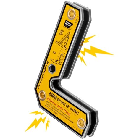 Quadratischer magnetischer Winkel - Innen-/Außenmagnet - Fester Winkel - 90° (30°, 60°) - Zugkraft: 40 lbs - Leistungsstarkes Handwerkzeug