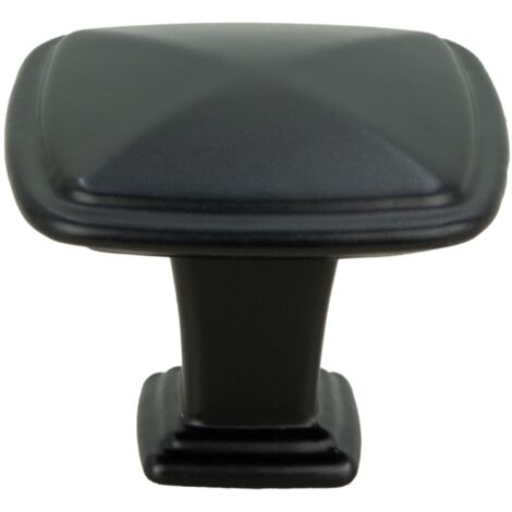 Quadratischer Möbelknopf aus Metall, schwarz