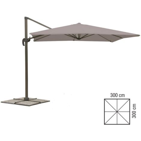 Quadratischer Sonnenschirm 3x3 in Taubengrau