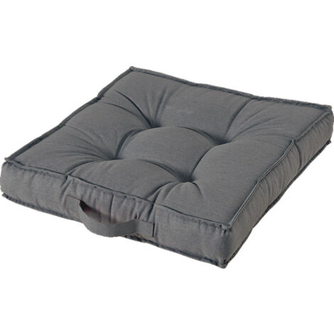 Quadratkissen in gepolsterter Baumwolle 50x50 cm mit Wohnzimmergriff - Grey