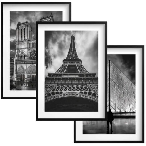 Quadri Poster da parete in bianco e nero per la parete con cornici Torre Eiffel di Parigi