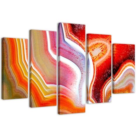 Quadri Quadro 5 pezzi Stampa su tela Astrazione colorata - 100x70