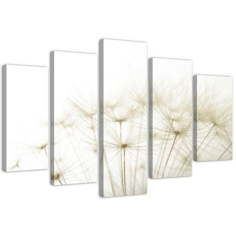Quadri Quadro 5 pezzi Stampa su tela Fiore soffiante Natura - 150x100