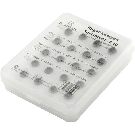 Quadrios 1802O018 Skalenlampe 1.5 V, 2.5 V, 4.5 V, 4.8 V, 12 V  Sockel E10   20 Teile