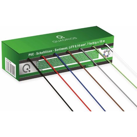 Quadrios 19011CA084 Litze LiFY 1 x 0.14 mm² Blau, Braun, Grau, Rot, Schwarz, Weiß, Gelb-Grün 70 m