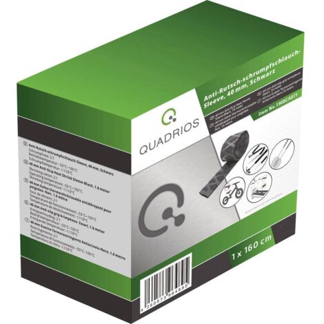 Quadrios 1908CA071 Termoretraibile senza colla Nero 40 mm 20 mm Restringimento:2:1 1.6 m