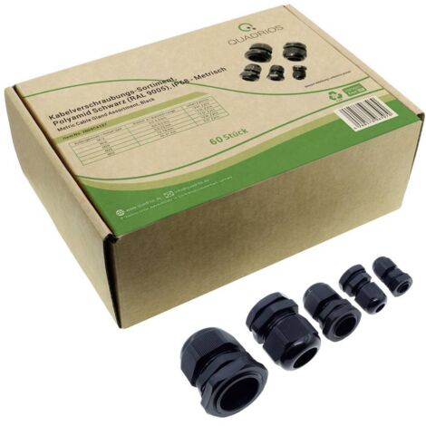 Quadrios 2009CA107 Assortiment de presse-étoupes PA66 noir (RAL 9005) 1 set S620262