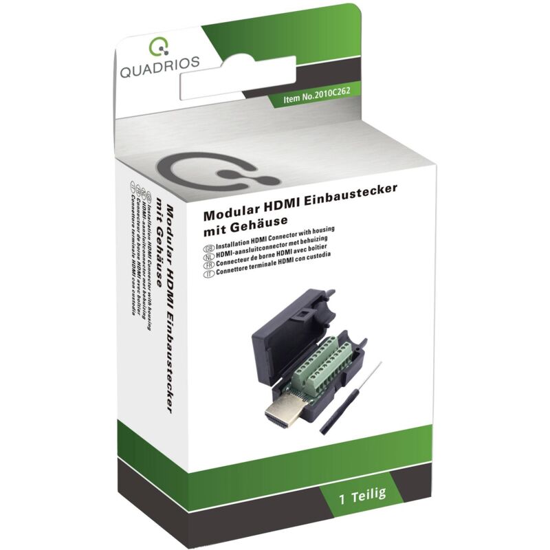 2010C262 hdmi mâle, droit Nombre de pôles: 20 noir 1 set - Quadrios