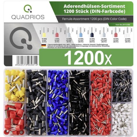 Quadrios 2011C405 Assortimento Capicorda Parzialmente isolato Multicolore 1200 pz.