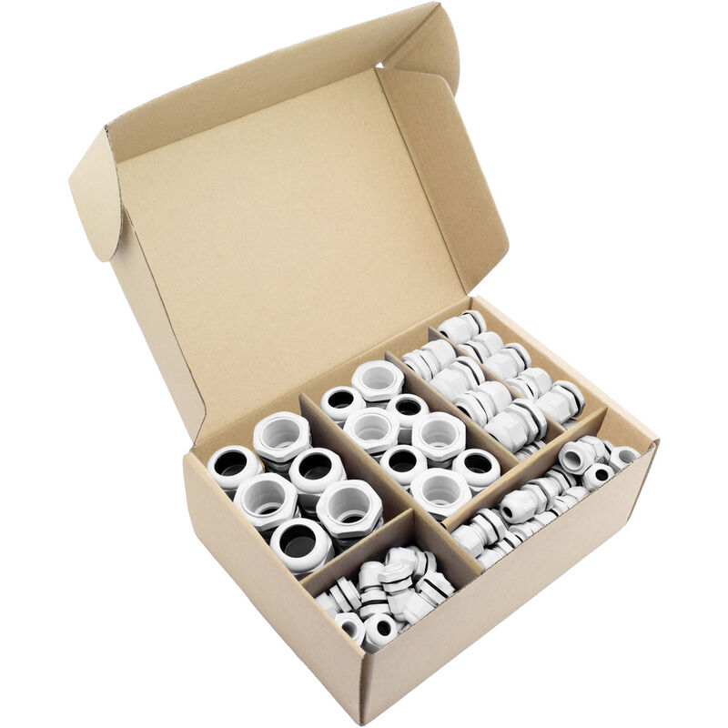Quadrios - 2102ca113 Kabelverschraubung Sortiment Pa66 Weiß 60 St.