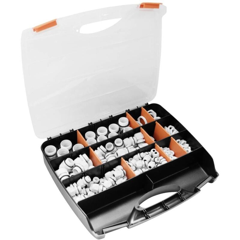 Quadrios - 2102CA116 Assortiment de presse-étoupes PA66 blanc 224 pc(s)