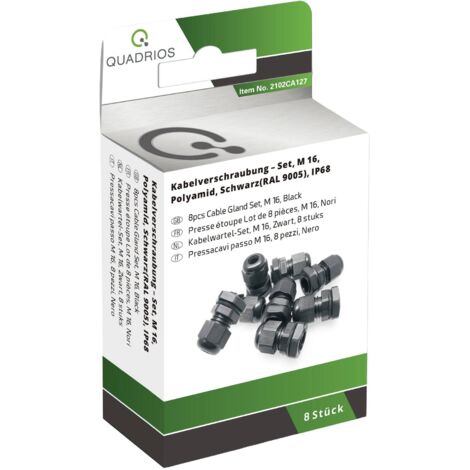 Quadrios 2102CA127 Assortiment de presse-étoupes M16 PA66 noir 1 set S620312