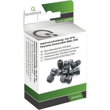 Quadrios 2102CA127 Kabelverschraubung Sortiment  M16  PA66 Schwarz 1 Set
