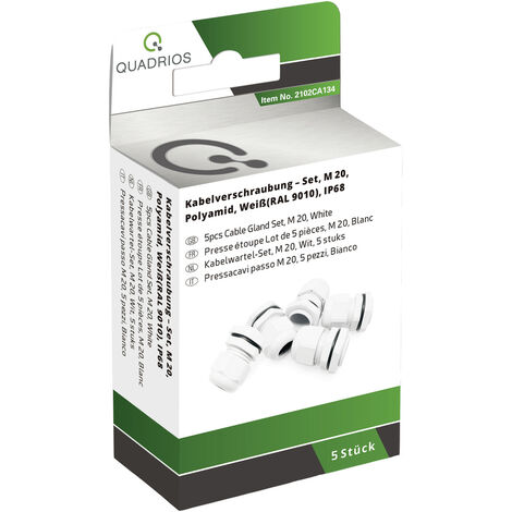 Quadrios 2102CA134 Kabelverschraubung Sortiment  M20  PA66 Weiß 1 Set