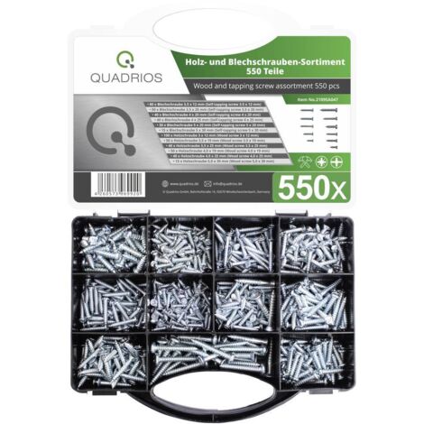 Quadrios 2109SA047 2109SA047 Assortiment de vis à tôle 550 pc(s)