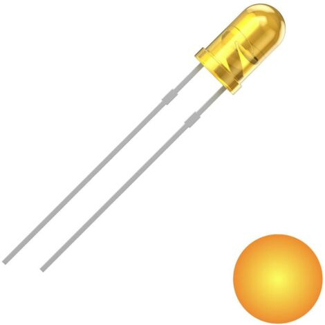 Quadrios 2111O154 LED jaune rond 3 mm 700 mcd 30 ° 20 mA 2 V S626032