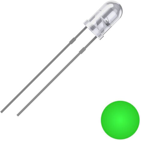 Quadrios 2111O176 LED vert rond 3 mm 8000 mcd 25 ° 20 mA 3 V S620942