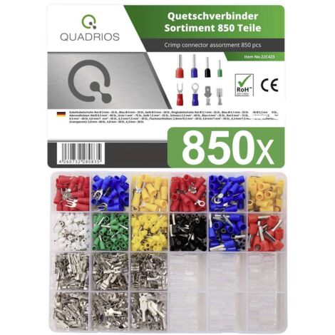 Quadrios 22C423 Assortiment de cosses à sertir 0.5 mm² 6 mm² rouge, bleu, jaune, vert, blanc, transparent 1 set