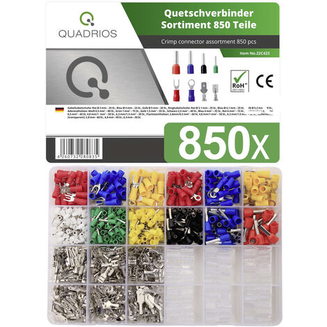 Quadrios 22C423 Quetschverbinder-Sortiment 0.5 mm² 6 mm² Rot, Blau, Gelb, Grün, Weiß, Transparent 1