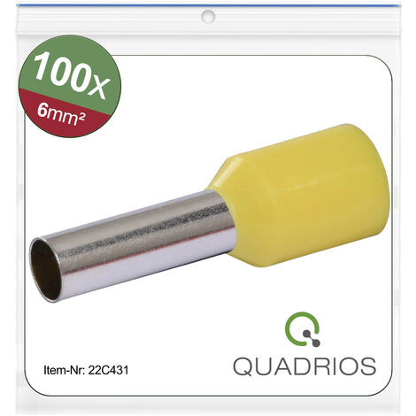 Quadrios 22C431 Aderendhülse 6 mm² Teilisoliert Gelb 1 Set