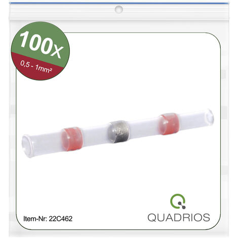 Quadrios 22C462 Stoßverbinder mit Schrumpfschlauch 0.5 mm² 1.0 mm² Vollisoliert Rot 1 Set