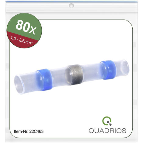 Quadrios 22C463 Stoßverbinder mit Schrumpfschlauch 1.5 mm² 2.5 mm² Vollisoliert Blau 1 Set