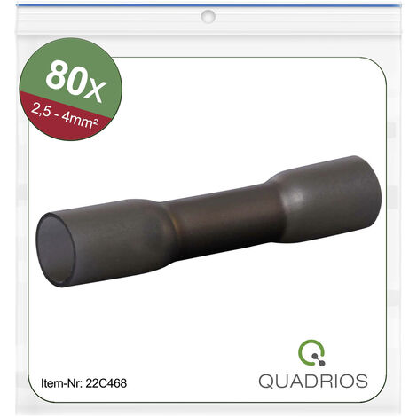 Quadrios 22C468 Stoßverbinder mit Schrumpfschlauch 2.5 mm² 4 mm² Vollisoliert Schwarz 1 Set