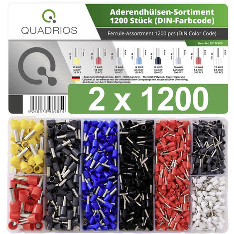 Quadrios 22C470 Aderendhülsen-Sortiment 0.5 mm², 0.75 mm², 1 mm², 1.5 mm², 2.5 mm², 4 mm², 6 mm², 10
