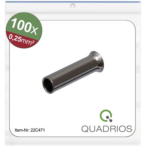 Quadrios 22C471 Embout simple d'extrémité de câble 0.25 mm² non isolé 100 pc(s) C473382