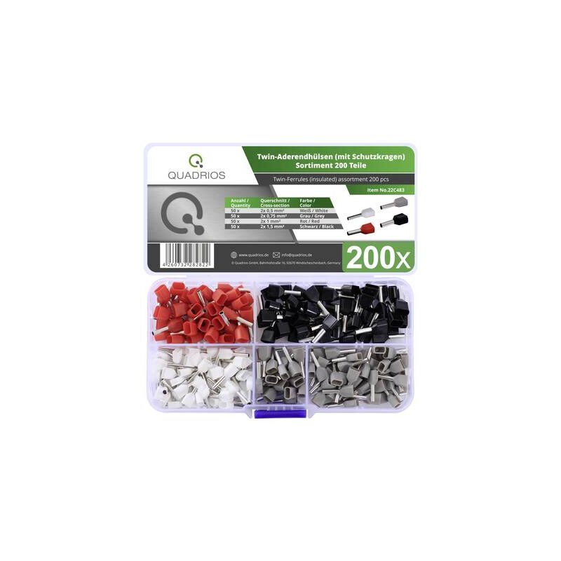 Quadrios - 22C483 assortiment dembouts simples partiellement isolé 200 pc(s)
