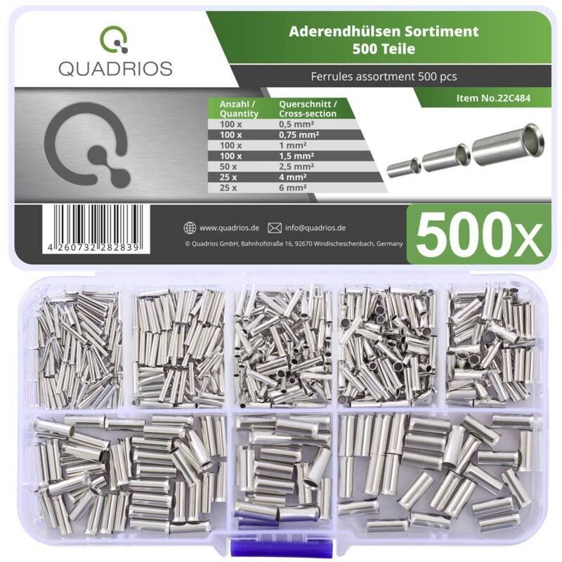 Quadrios - 22C484 assortiment dembouts simples non isolé 500 pc(s)