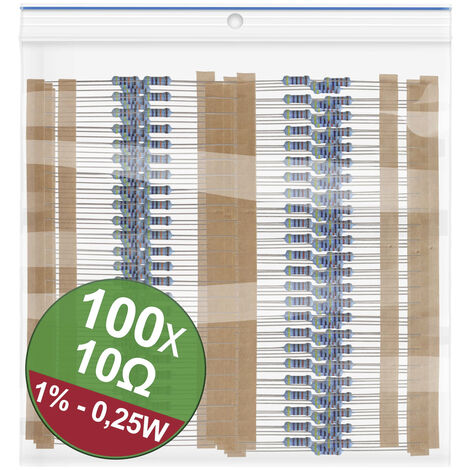 Quadrios 22P039 22P039 Metallschicht-Widerstand Sortiment 10 Ω axial bedrahtet  0.25 W 1 % 1 Set