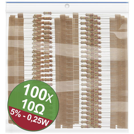 Quadrios 22P062 22P062 Kohleschicht-Widerstand Sortiment 10 Ω axial bedrahtet  0.25 W 5 % 1 Set