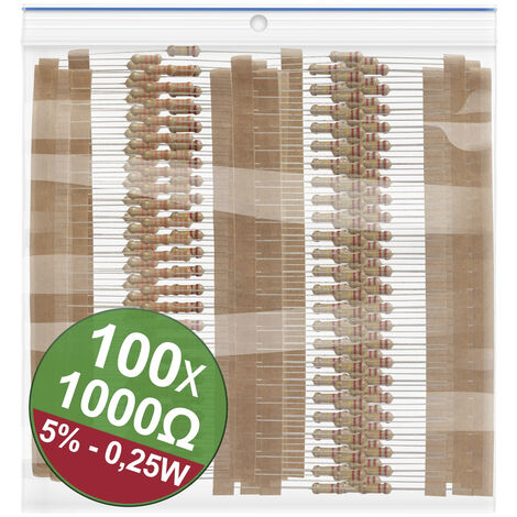 Quadrios 22P069 22P069 Kohleschicht-Widerstand Sortiment 1 kΩ axial bedrahtet  0.25 W 5 % 1 Set